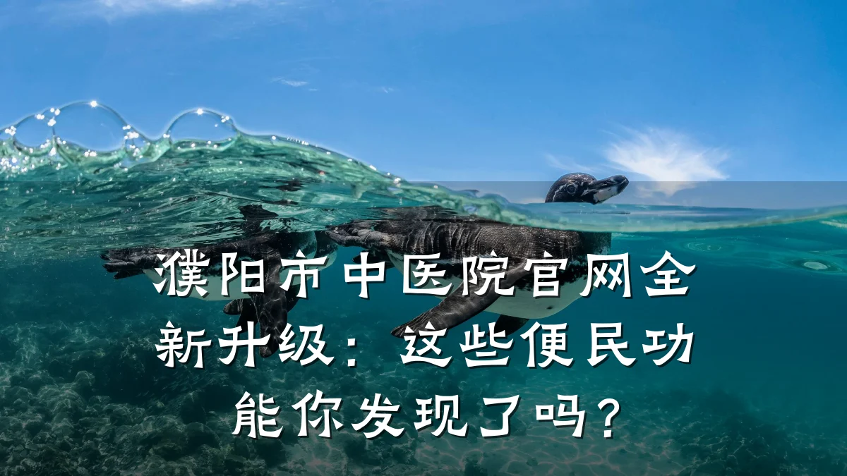 濮阳市中医院官网全新升级：这些便民功能你发现了吗？