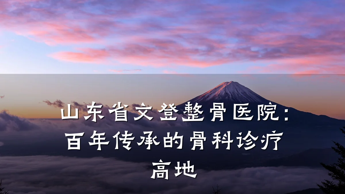 山东省文登整骨医院:百年传承的骨科诊疗高地