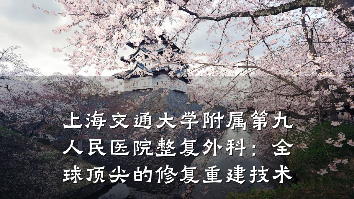 上海交通大学附属第九人民医院整复外科:全球顶尖的修复重建技术