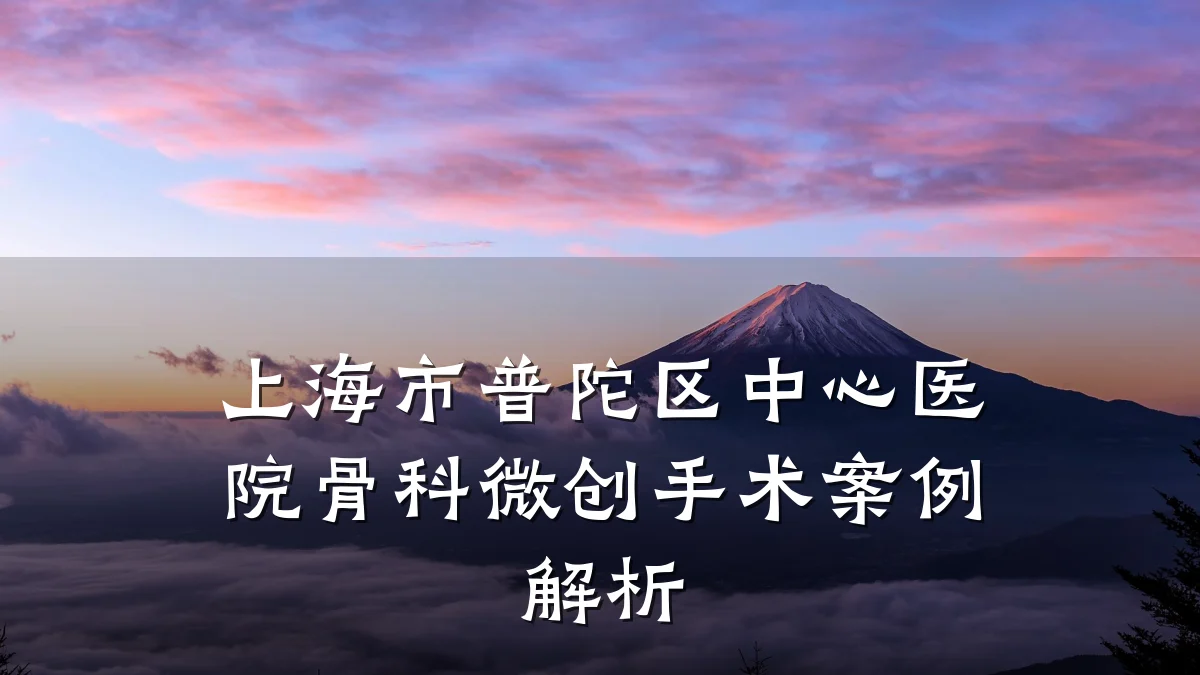 上海市普陀区中心医院骨科微创手术案例解析