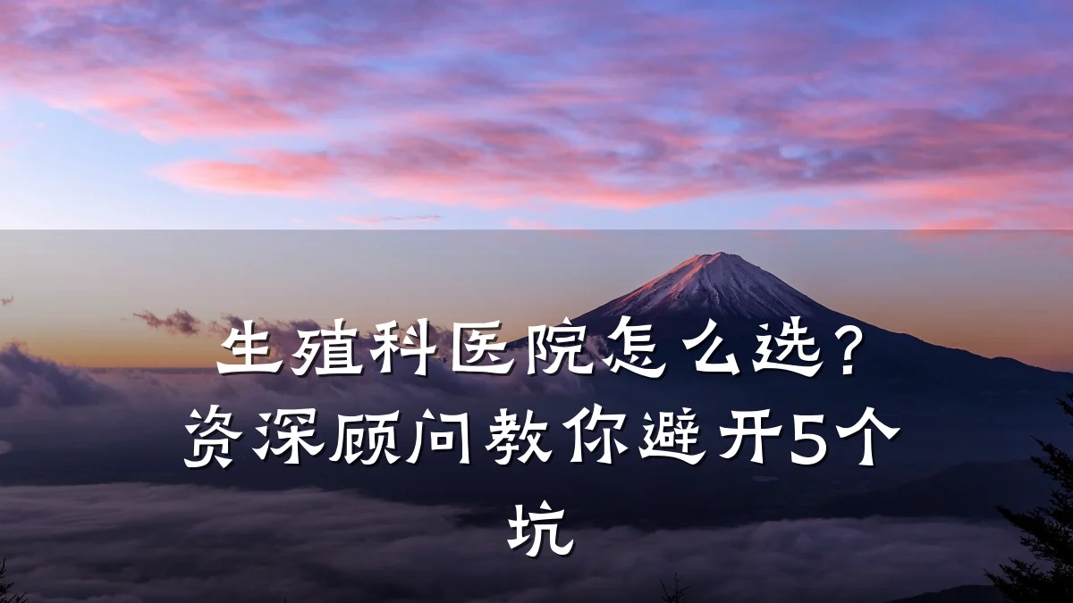 生殖科医院怎么选？资深顾问教你避开5个坑