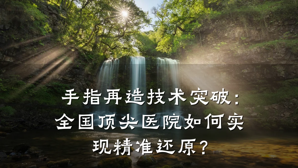 手指再造技术突破:全国顶尖医院如何实现精准还原?