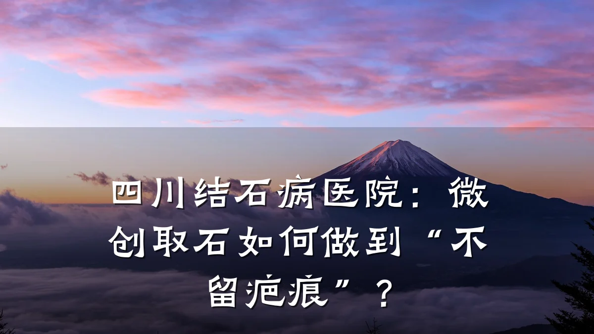 四川结石病医院:微创取石如何做到“不留疤痕”?