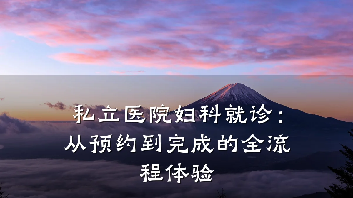 私立医院妇科就诊:从预约到完成的全流程体验