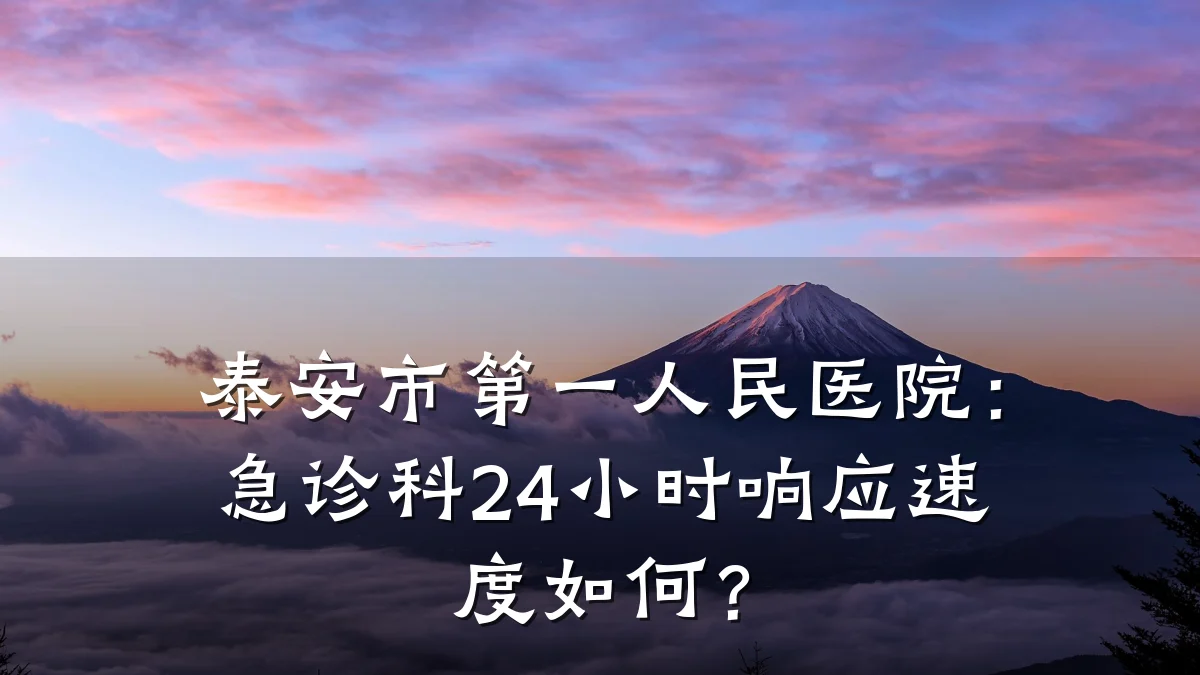 泰安市第一人民医院:急诊科24小时响应速度如何?