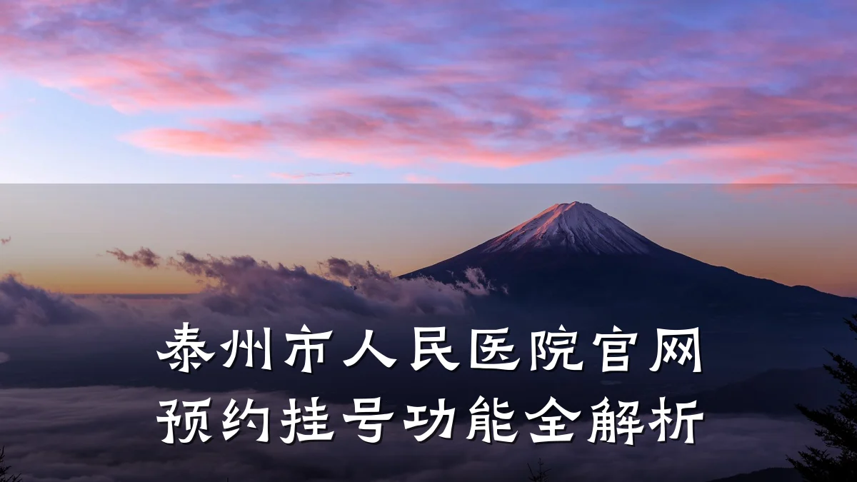 泰州市人民医院官网预约挂号功能全解析
