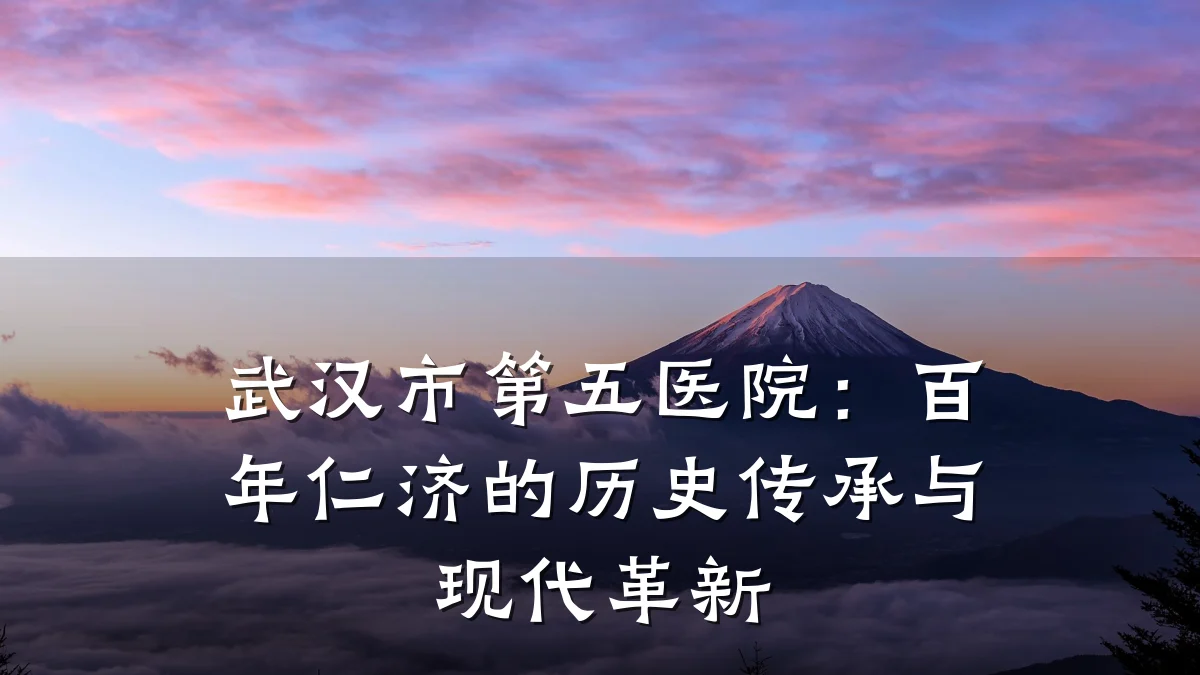 武汉市第五医院：百年仁济的历史传承与现代革新