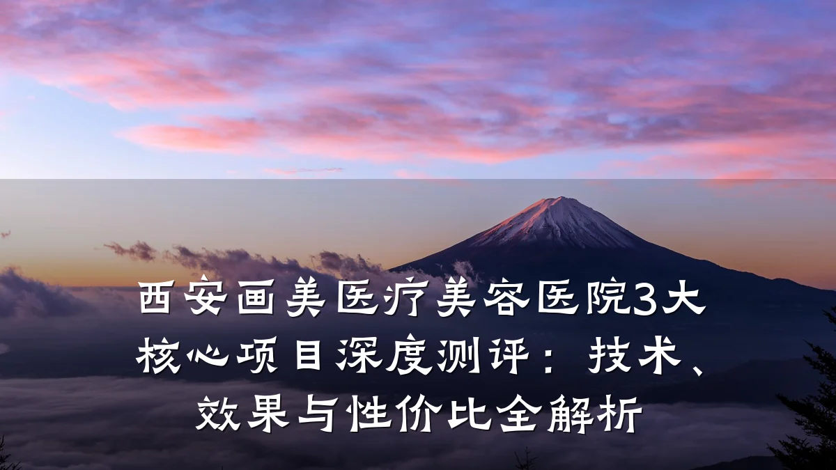 西安画美医疗美容医院3大核心项目深度测评:技术、效果与性价比全解析
