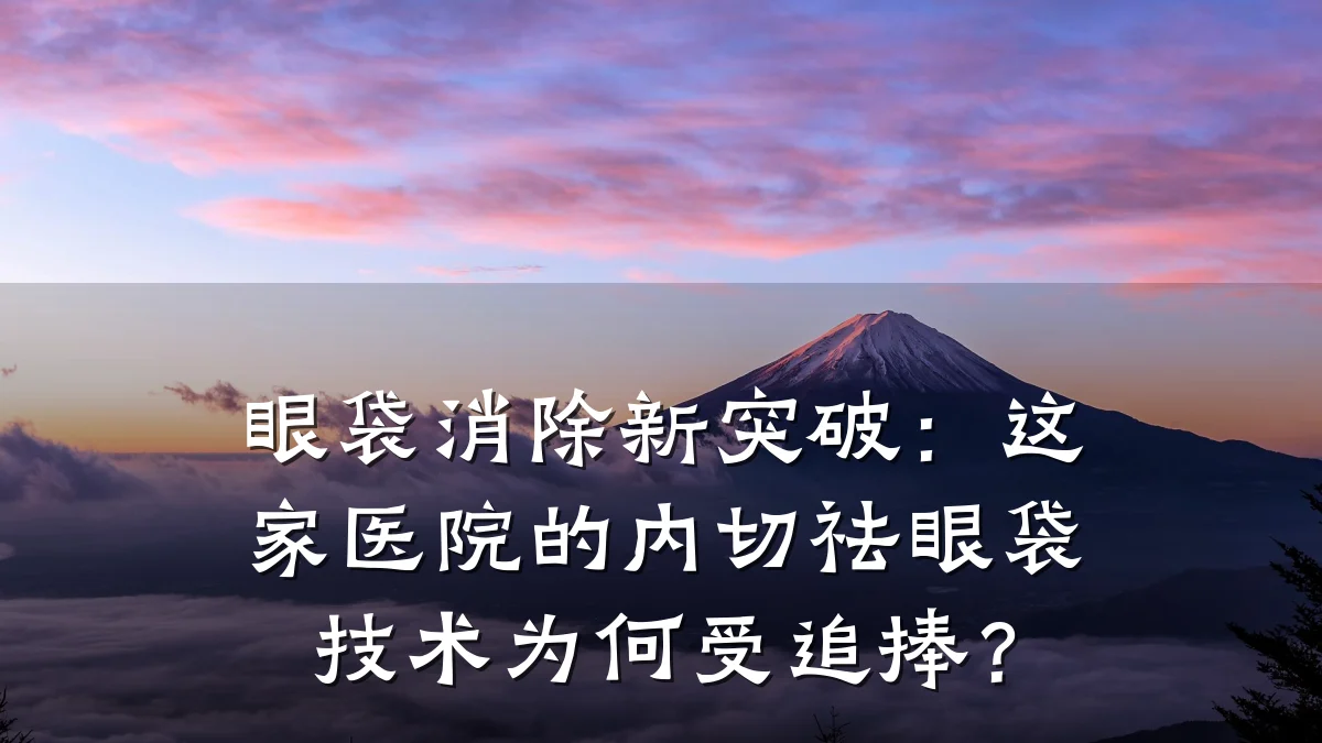 眼袋消除新突破：这家医院的内切祛眼袋技术为何受追捧？