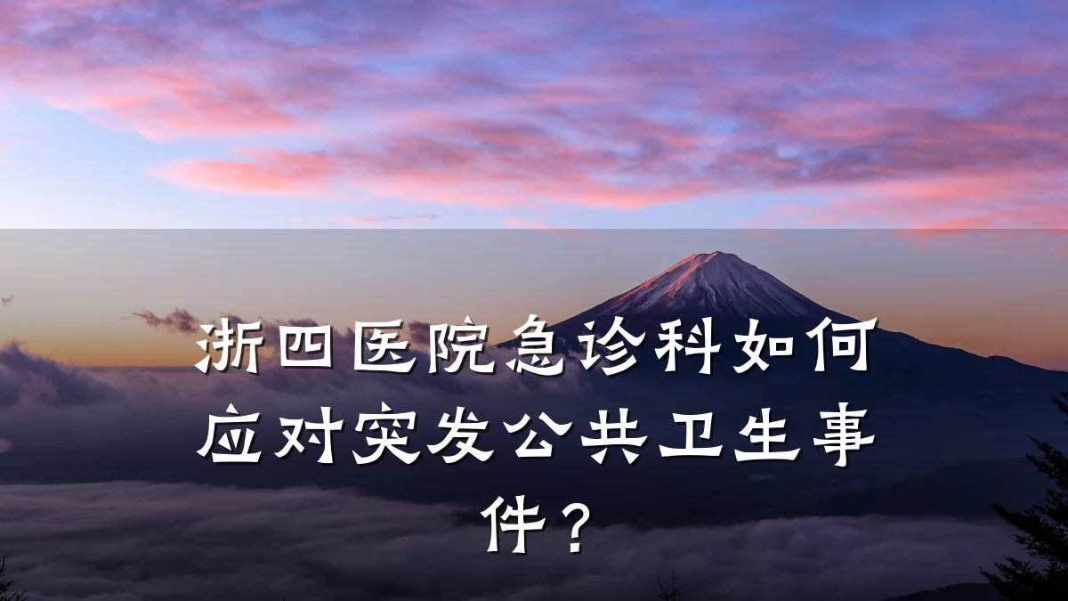 浙四医院急诊科如何应对突发公共卫生事件?