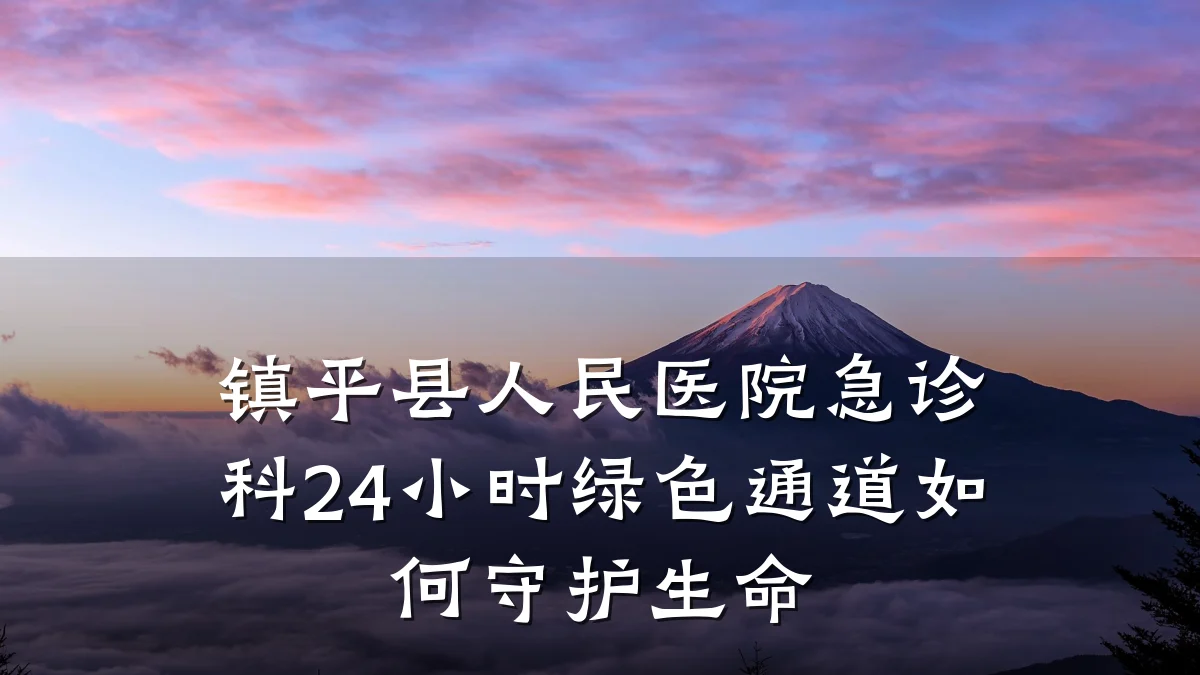 镇平县人民医院急诊科24小时绿色通道如何守护生命