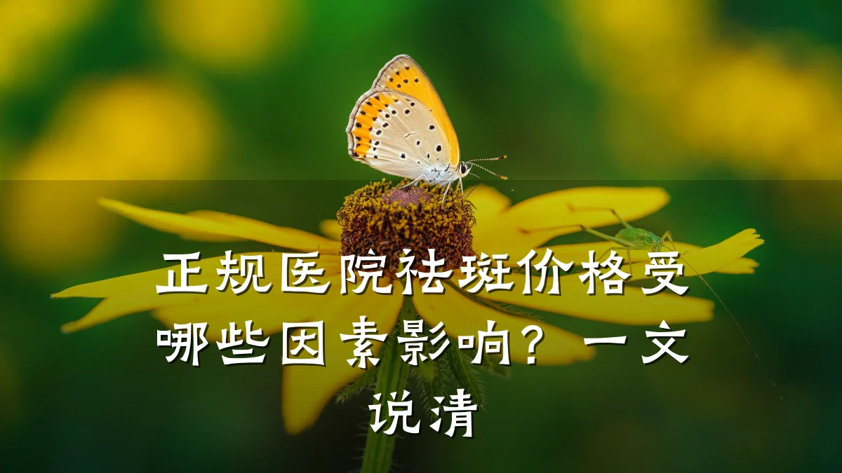 正规医院祛斑价格受哪些因素影响?一文说清