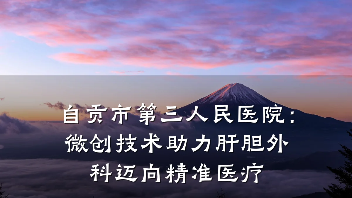 自贡市第三人民医院：微创技术助力肝胆外科迈向精准医疗