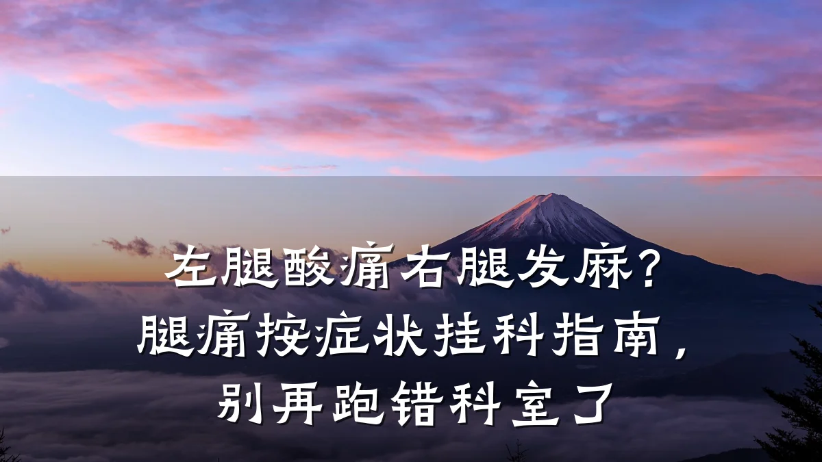 左腿酸痛右腿发麻?腿痛按症状挂科指南,别再跑错科室了