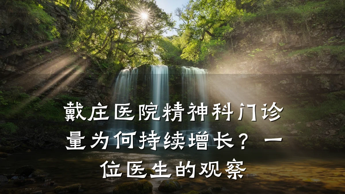 戴庄医院精神科门诊量为何持续增长?一位医生的观察