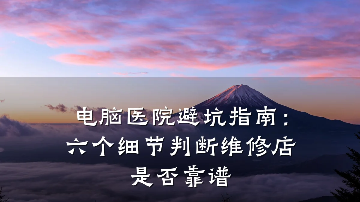 电脑医院避坑指南:六个细节判断维修店是否靠谱