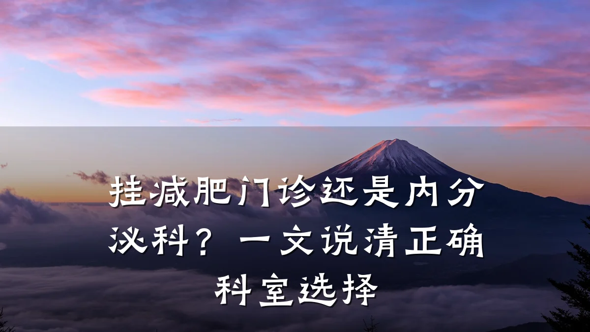 挂减肥门诊还是内分泌科?一文说清正确科室选择