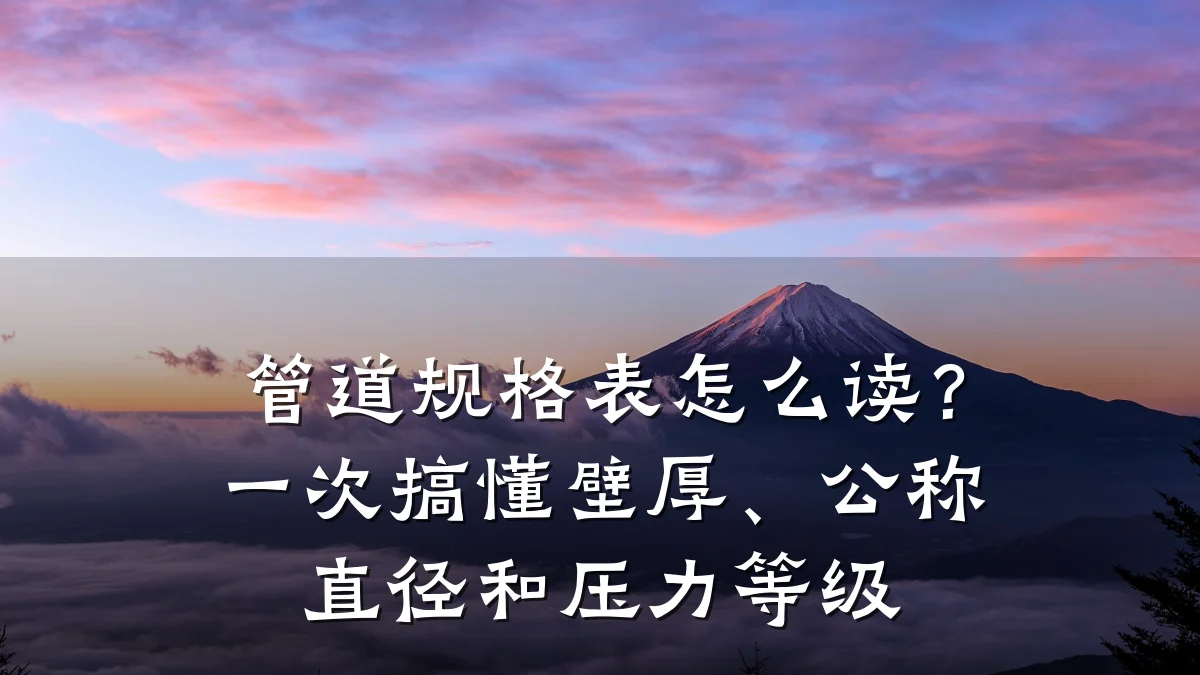 管道规格表怎么读?一次搞懂壁厚、公称直径和压力等级