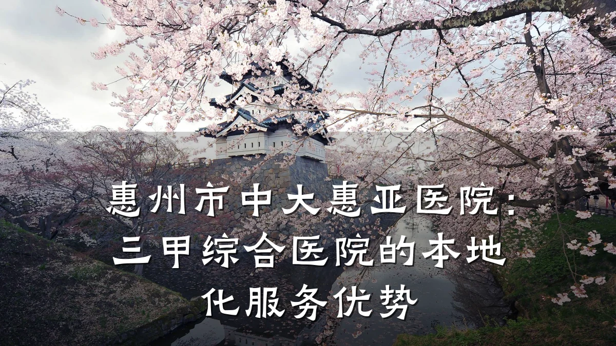 惠州市中大惠亚医院:三甲综合医院的本地化服务优势