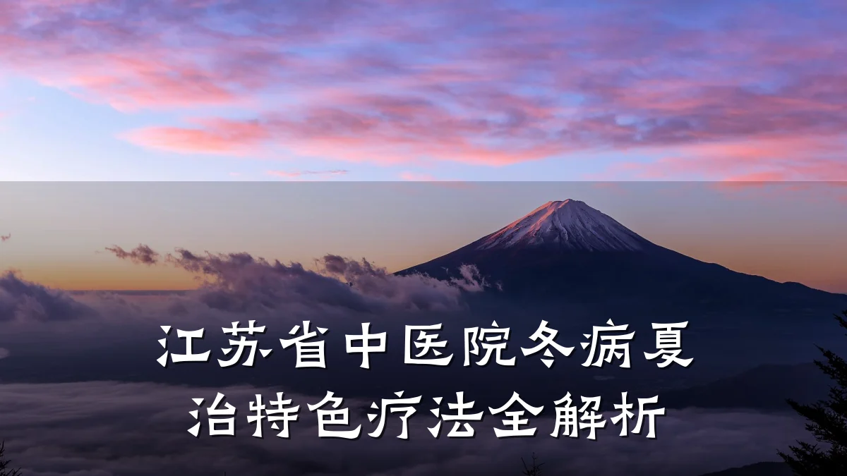 江苏省中医院冬病夏治特色疗法全解析