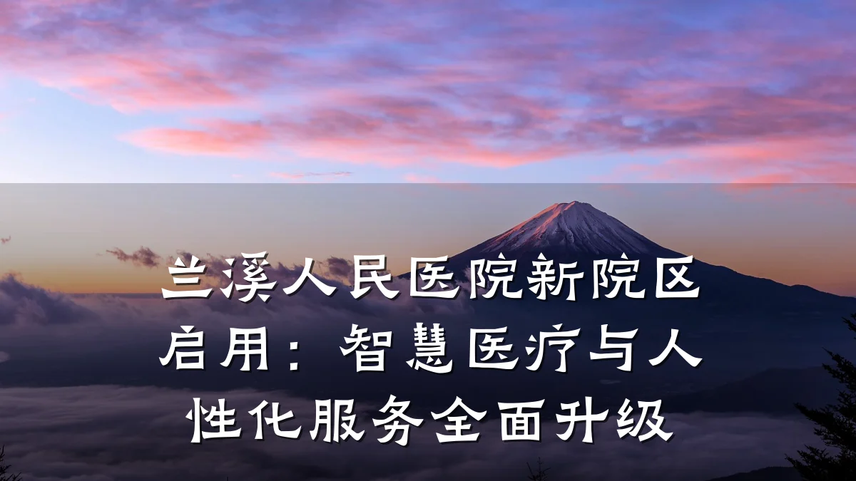 兰溪人民医院新院区启用:智慧医疗与人性化服务全面升级