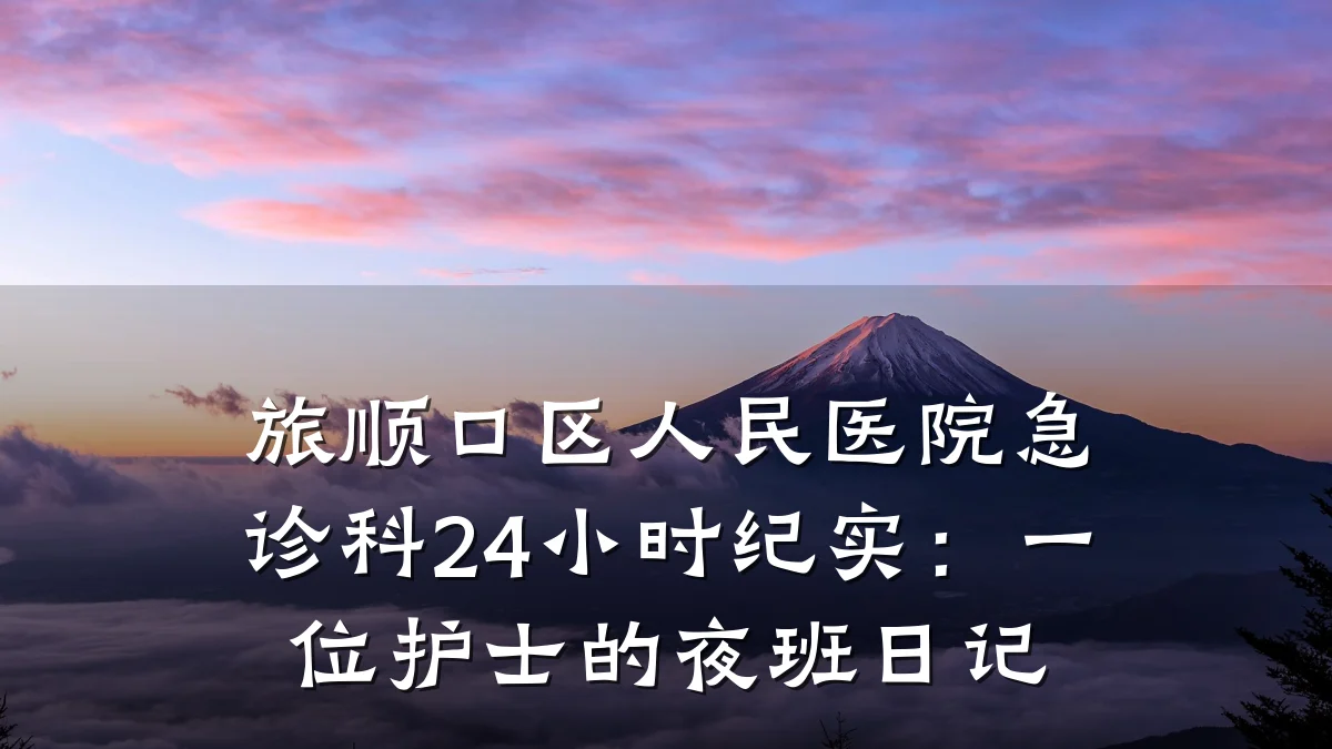 旅顺口区人民医院急诊科24小时纪实：一位护士的夜班日记