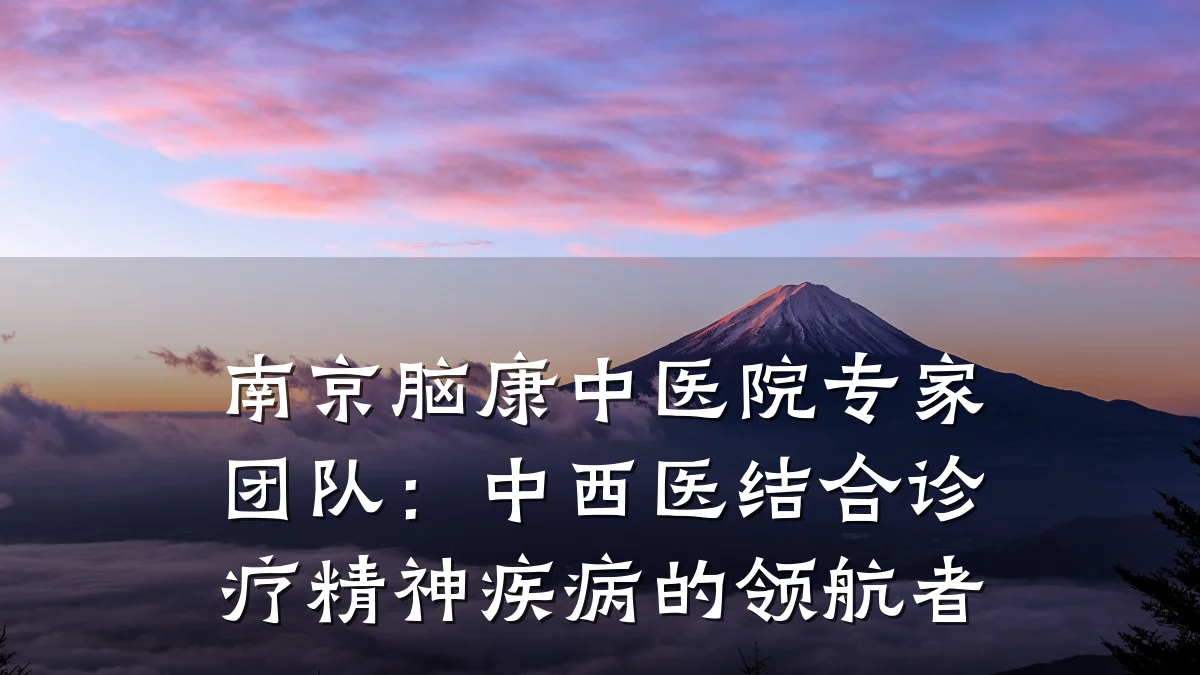 南京脑康中医院专家团队:中西医结合诊疗精神疾病的领航者