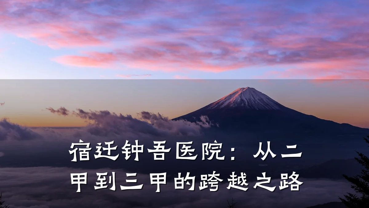 宿迁钟吾医院:从二甲到三甲的跨越之路