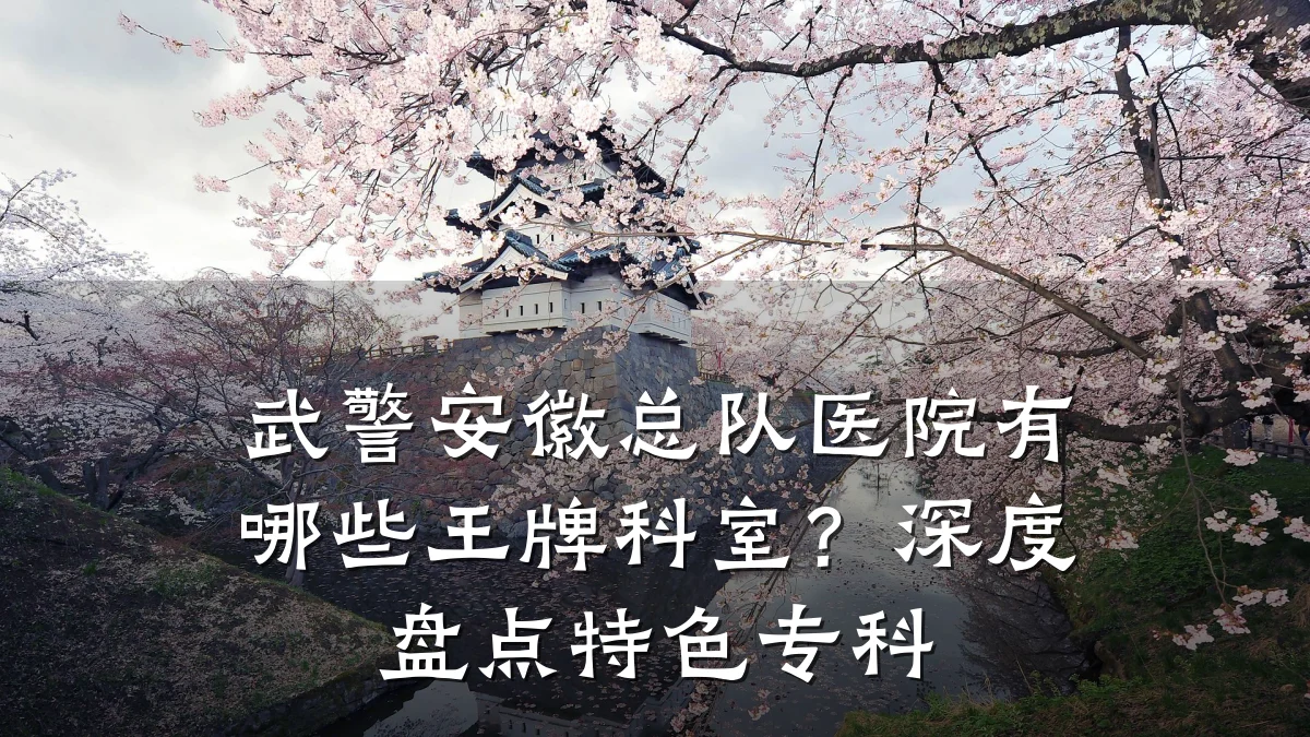 武警安徽总队医院有哪些王牌科室?深度盘点特色专科