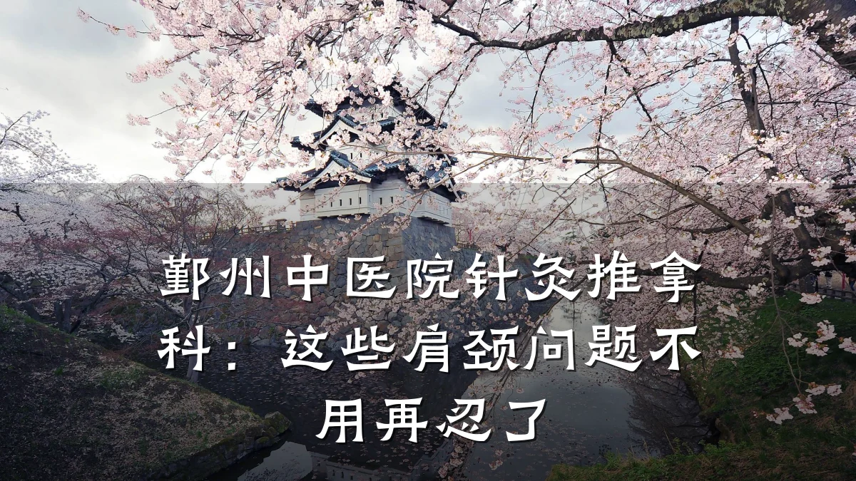 鄞州中医院针灸推拿科:这些肩颈问题不用再忍了