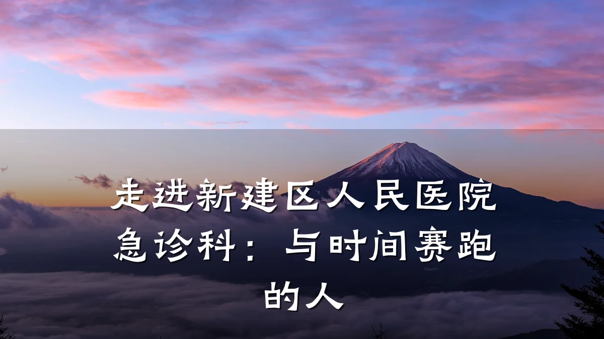 走进新建区人民医院急诊科:与时间赛跑的人