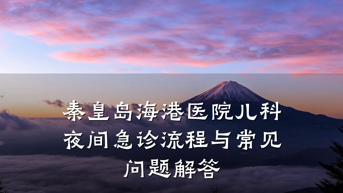 秦皇岛海港医院儿科夜间急诊流程与常见问题解答