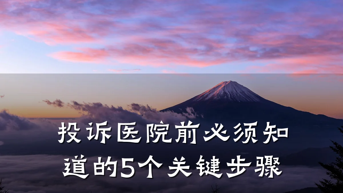 投诉医院前必须知道的5个关键步骤