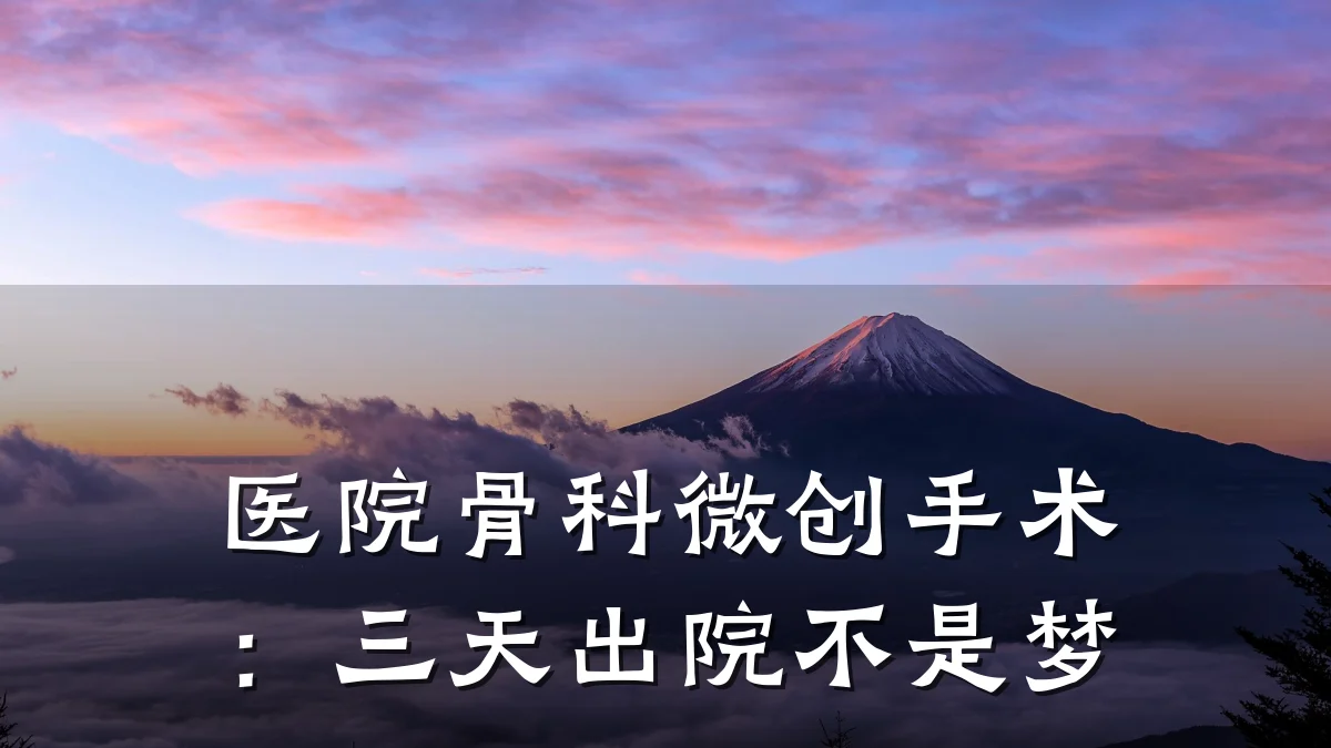 医院骨科微创手术:三天出院不是梦