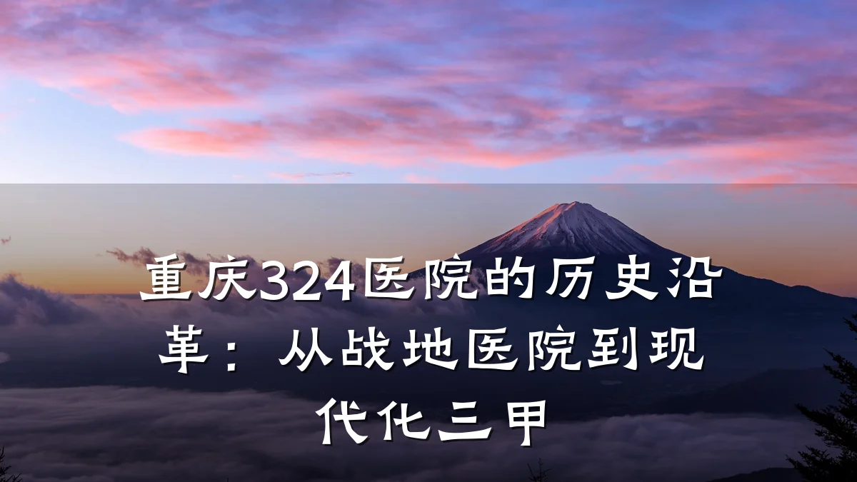 重庆324医院的历史沿革:从战地医院到现代化三甲