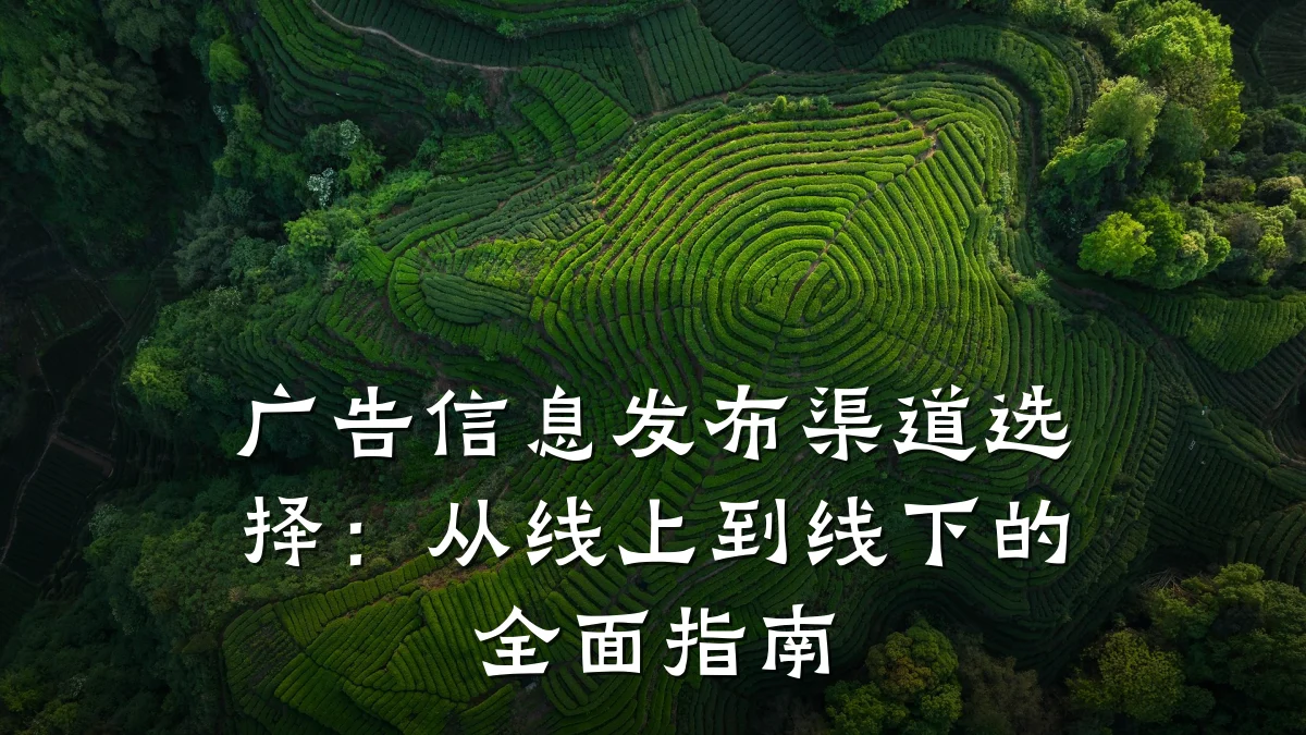 广告信息发布渠道选择：从线上到线下的全面指南