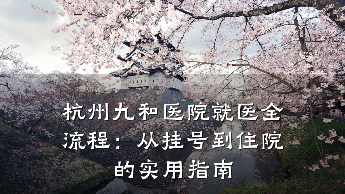 杭州九和医院就医全流程:从挂号到住院的实用指南