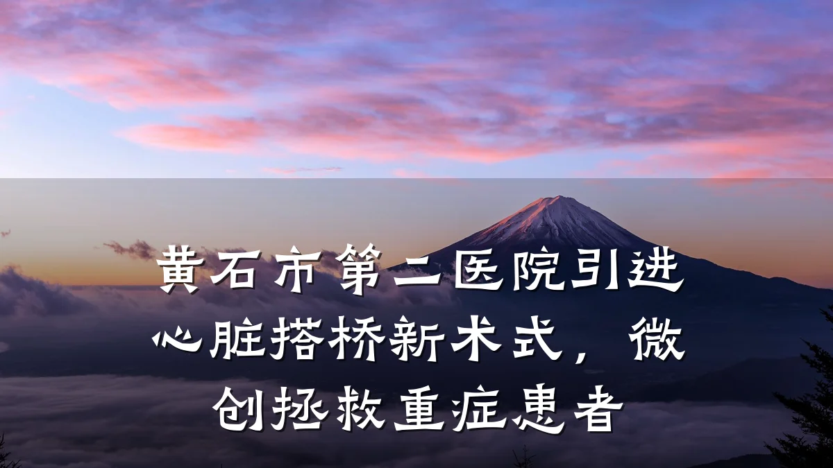 黄石市第二医院引进心脏搭桥新术式,微创拯救重症患者