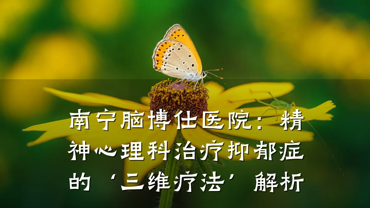 南宁脑博仕医院:精神心理科治疗抑郁症的‘三维疗法’解析
