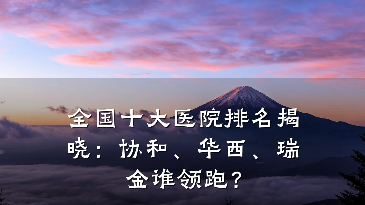 全国十大医院排名揭晓:协和、华西、瑞金谁领跑?