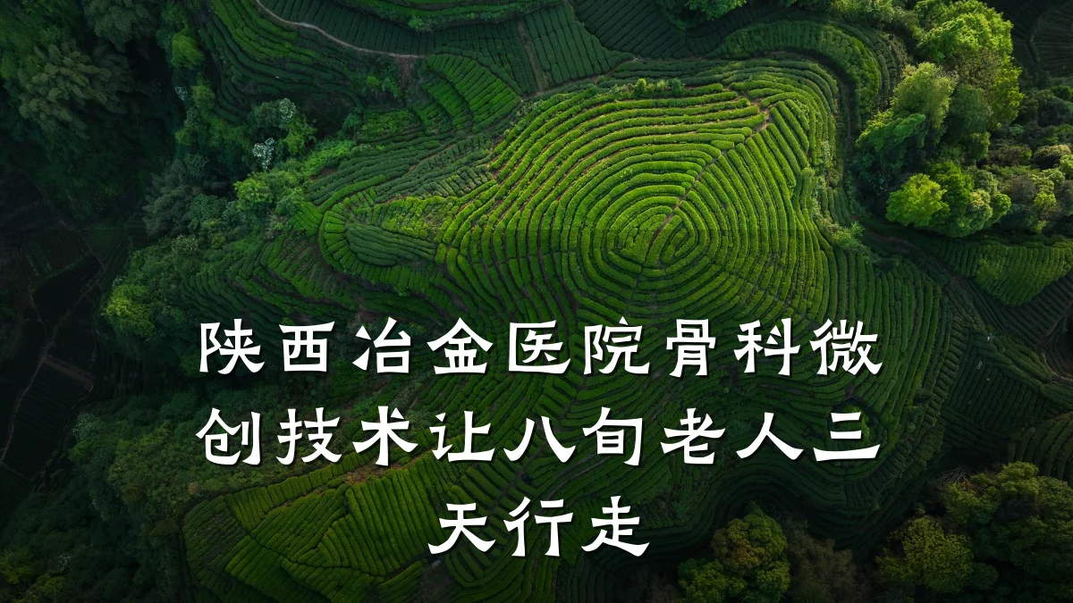 陕西冶金医院骨科微创技术让八旬老人三天行走