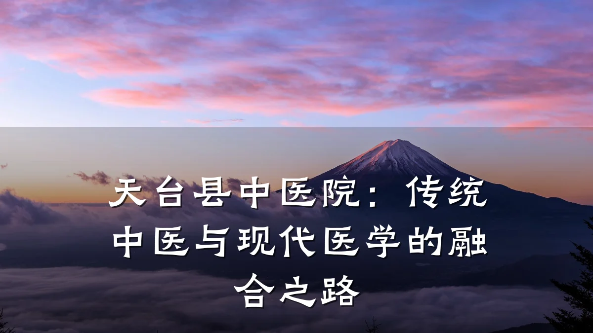 天台县中医院:传统中医与现代医学的融合之路