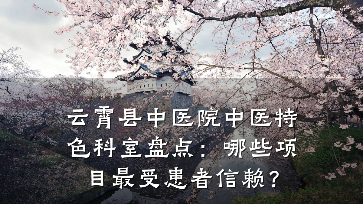 云霄县中医院中医特色科室盘点:哪些项目最受患者信赖?