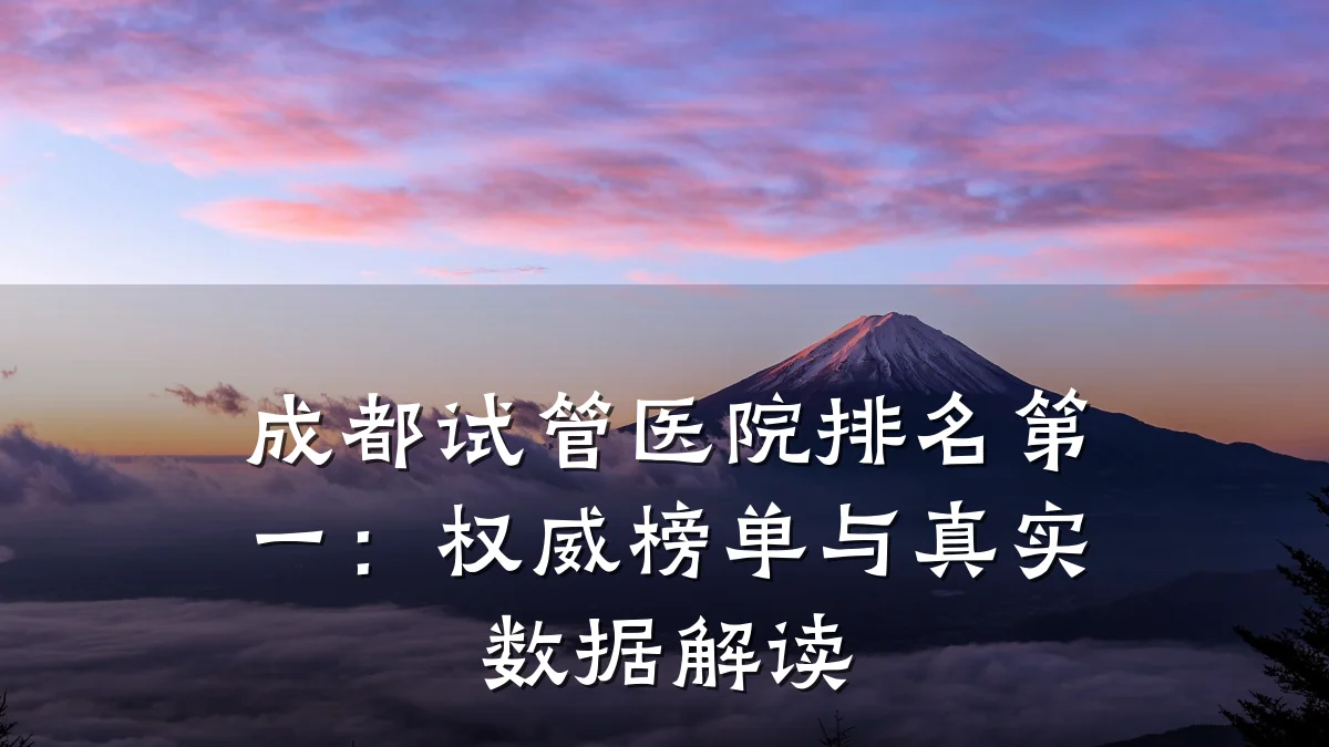 成都试管医院排名第一:权威榜单与真实数据解读
