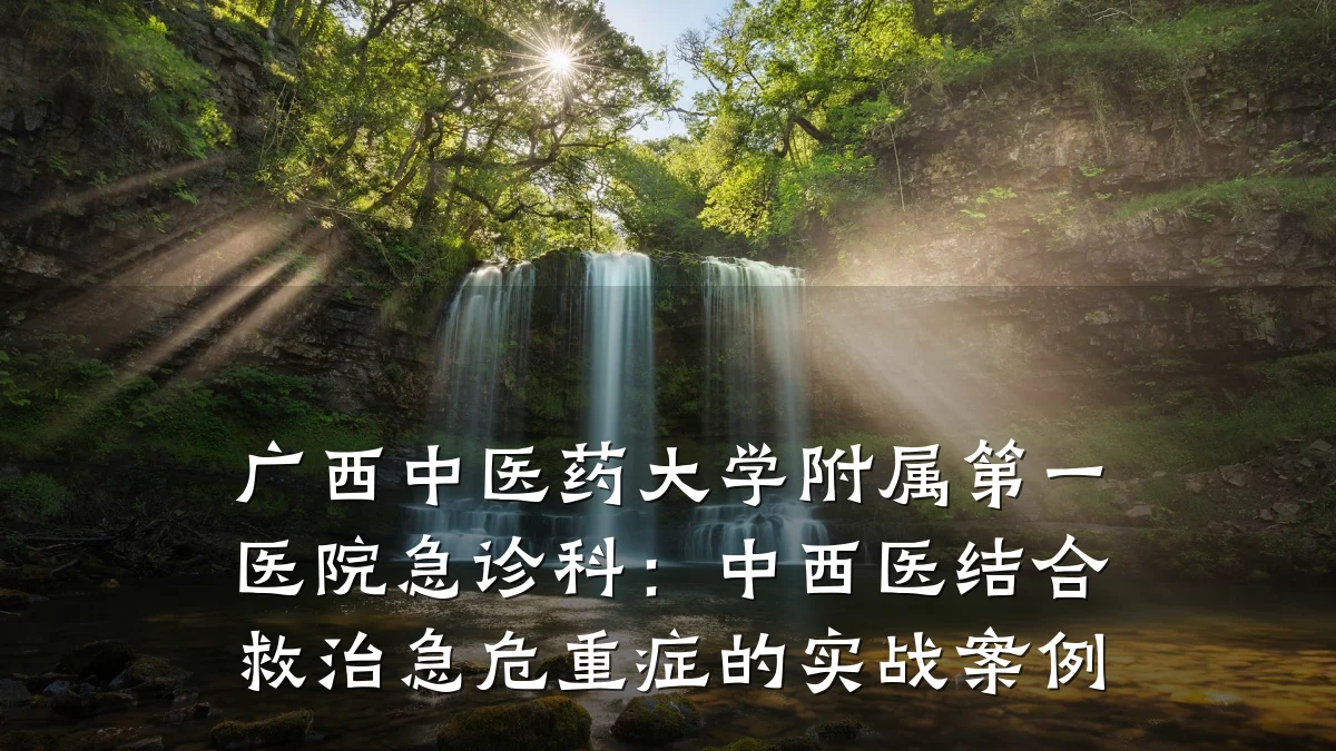 广西中医药大学附属第一医院急诊科:中西医结合救治急危重症的实战案例