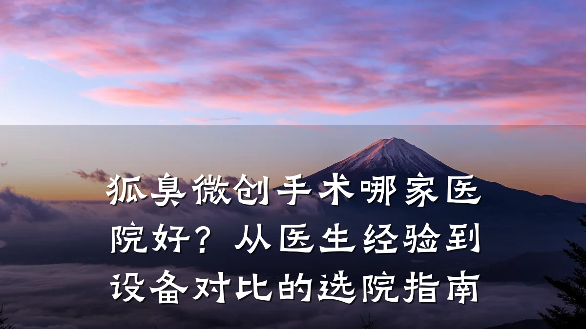 狐臭微创手术哪家医院好?从医生经验到设备对比的选院指南
