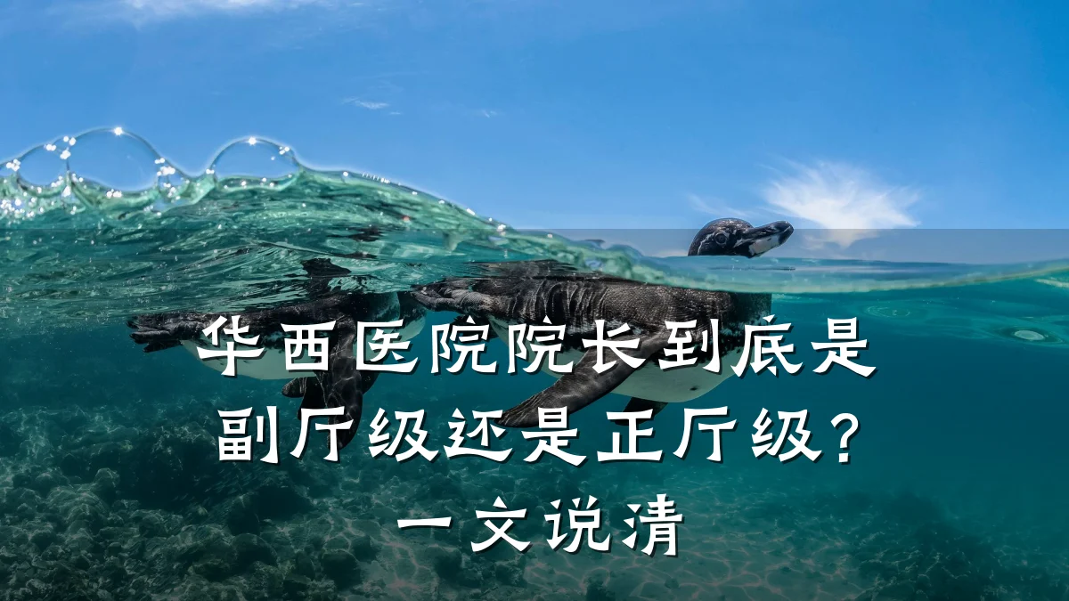华西医院院长到底是副厅级还是正厅级？一文说清