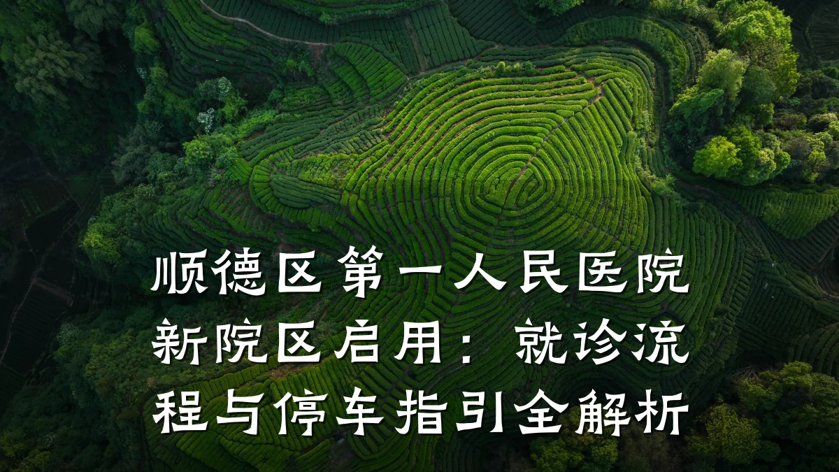 顺德区第一人民医院新院区启用:就诊流程与停车指引全解析