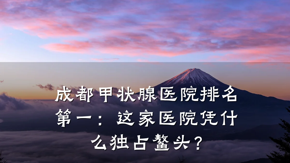 成都甲状腺医院排名第一：这家医院凭什么独占鳌头？