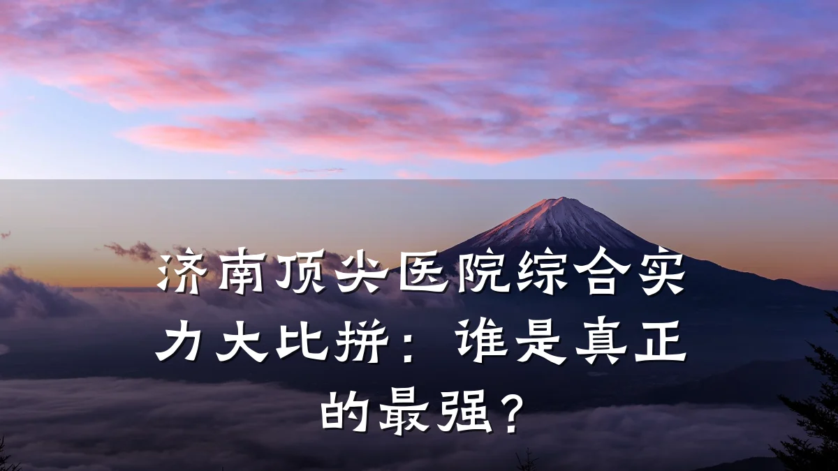 济南顶尖医院综合实力大比拼：谁是真正的最强？